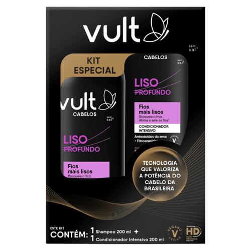 Kit Shampoo + Condicionador Vult Liso Profundo - 200ml Cada
