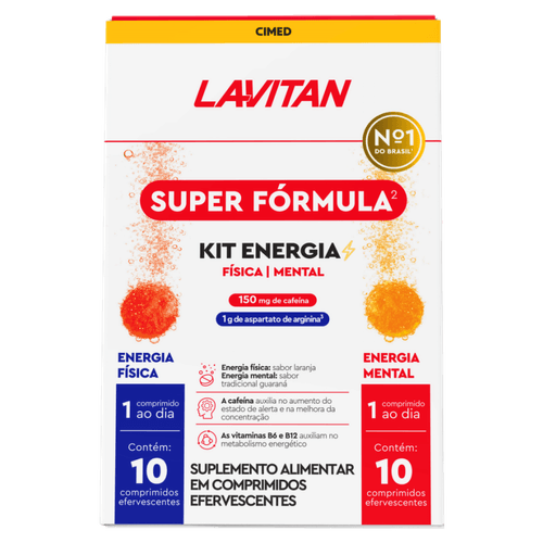 Suplemento Lavitan Super Fórmula Energia Física e Mental 150mg Comprimido Efervescente 20 Unidades