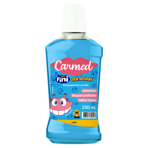 Enxaguante Bucal Carmed Fini Dentaduras Zero Álcool - 250ml