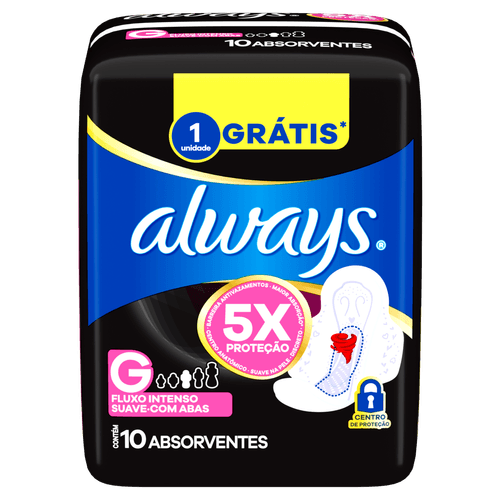Absorvente Com Abas Suave Always G  10 Unidades