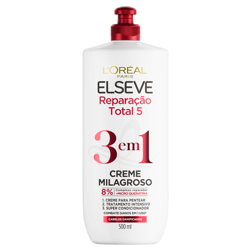 Creme Milagroso 3 em 1 Elseve Reparação Total 5 - 500ml