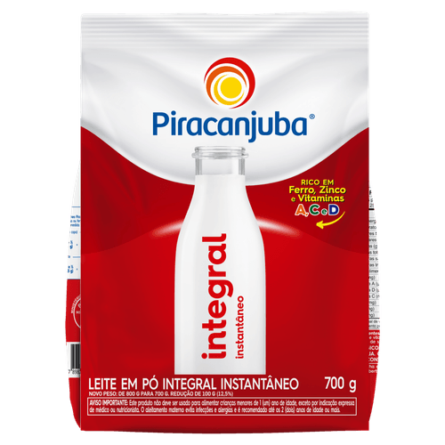 Leite Pó Instantâneo Integral Piracanjuba - 700g