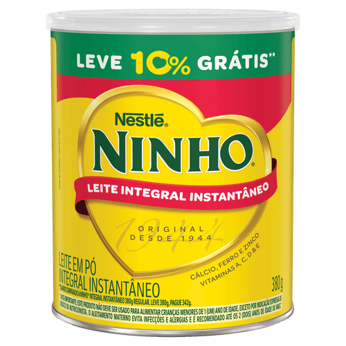 Leite em Pó Integral Ninho 380g Instantâneo