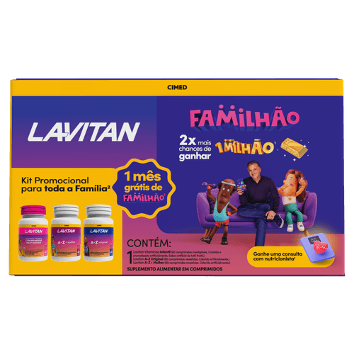 Kit Suplemento Vitamínico Lavitan A-Z Mulher e Original 60 Comprimidos