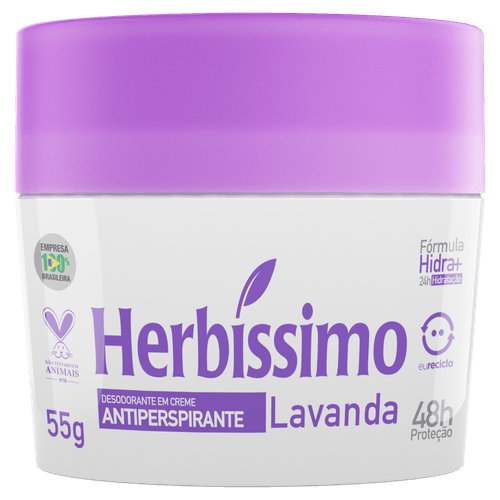 Desodorante Creme 55 g Lavanda Herbíssimo