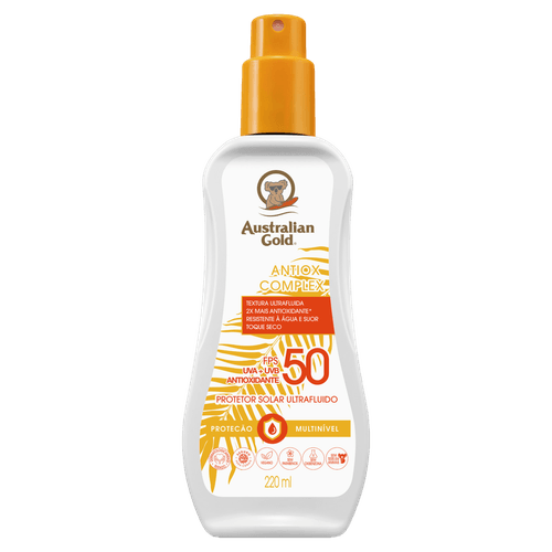 Protetor Solar Corporal Australian Gold Antiox Complex Ultra Fluido FPS 50-220ml