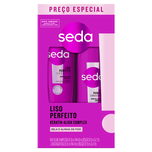 Kit Shampoo 300ml + Condicionador 190ml Seda Liso Perfeito