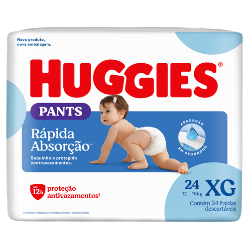 Fralda Descartável Infantil Pants XG Rápida Absorção 24 Unidades Huggies