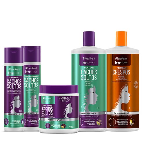 Super Kit Cachos Soltos + Pentear Cachos Crespos 1l