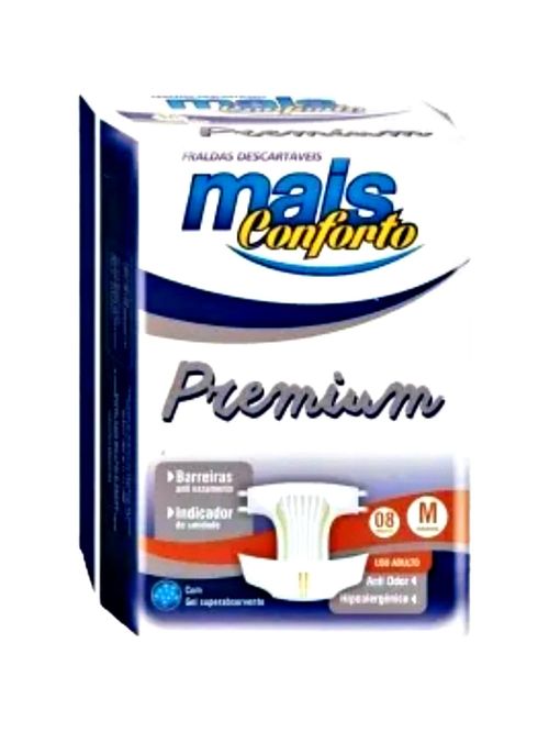 Fralda Geriátrica Mais Conforto Premium M - 08 fraldas
