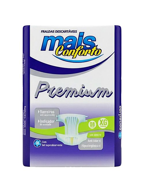 Fralda Geriátrica Mais Conforto Premium XG - 08 fraldas