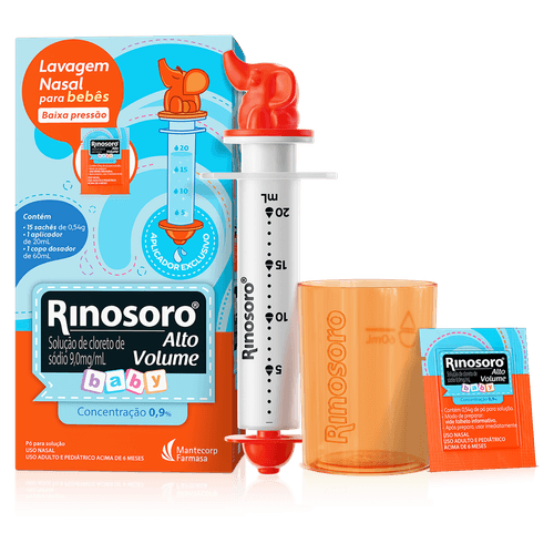Rinosoro Alto Volume Baby Pó para Solução - 15 Sachês