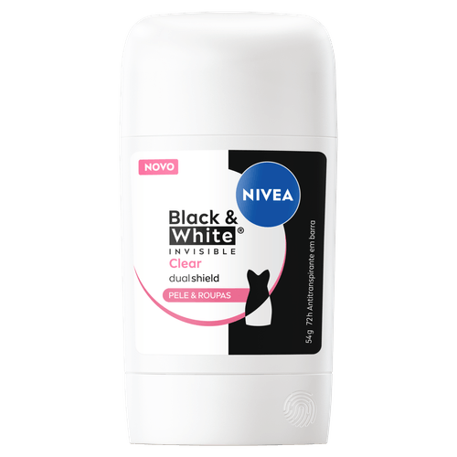 Desodorante Antitranspirante em Barra Nivea Invisible Black & White Clear 54g