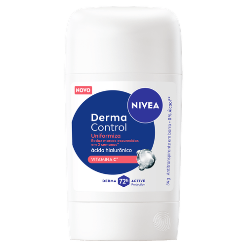 Desodorante Antitranspirante em Barra Nivea Derma Control 54g Ácido Hialurônico e Vitamina C