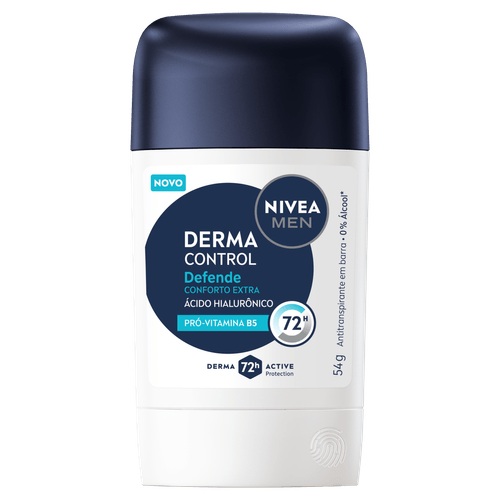 Desodorante Antitranspirante em Barra Nivea Men Derma Control 54g Ácido Hialurônico e B5